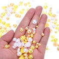 thumbnail image 4 of Uxcell 30g Mix Pearls and Rhinestones 3-10mm Resin Flatback Pearls Rhinestones and Half Pearls Yellow White, 4 of 6