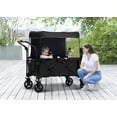 thumbnail image 4 of Delta Children Hercules Stroller Wagon for 2 Kids Versatile Stroller Wagon with Canopy, Push/Pull Handles, Cup Holders and Storage Pockets Compact Fold is Great for Travel, Black, 4 of 14