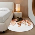 thumbnail image 3 of Burnt Orange Botanical Round Area Rug 4 FT, Non Slip Indoor Outdoor Rug, Eucalyptus Leaves Pastoral Floral Washable Soft Circular Carpet Non-Shedding Floor Mat for Coffee Table Nursery Foyer Balcony, 3 of 8