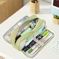 thumbnail image 7 of Rirool Large Capacity Pencil Case, 3 Zipper Compartments Pen Pouch for High School, College, Teachers, Office & Travel Use, Makeup Bag for Teens and Adults, Green, 7 of 7