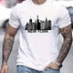 thumbnail image 1 of everyday Comfort| Men's Light Blue New York City Skyline Graphic T-Shirt - Casual, Comfortable Cotton, Short Sleeve, Round Neck, Machine Washable, Summer Fashion Tee, Casual T Shirts Cotton Menswear, 1 of 6