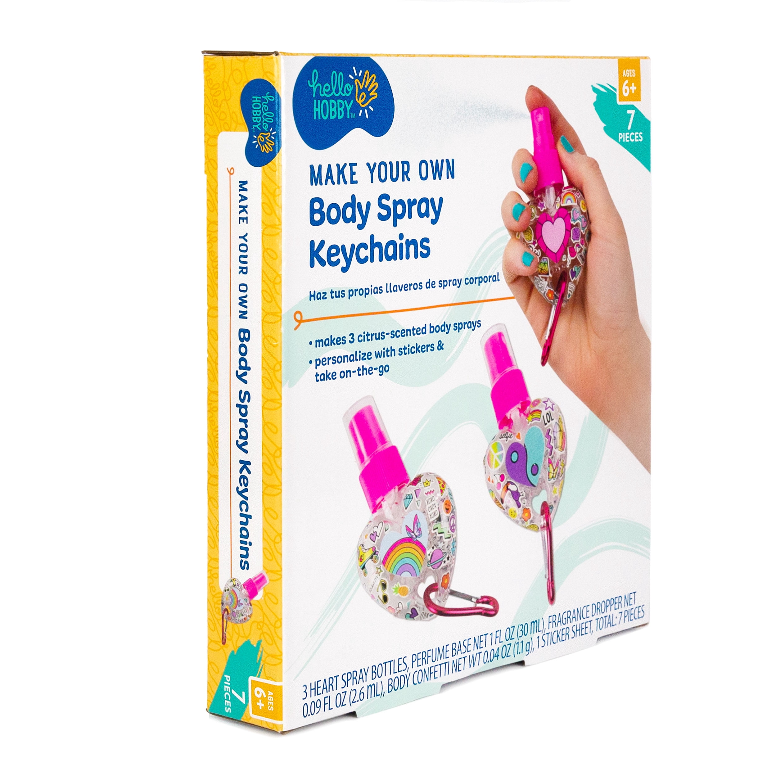 (2 pack) Hello Hobby Make Your Own Body Spray Multicolor Keychain, Arts & Craft Kits
