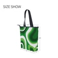 thumbnail image 7 of Zipper canvas bag large capacity large size practical handbag durable Canvas with leather material Deep Green Thick Lines, 7 of 7