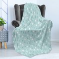 thumbnail image 4 of Pale Blue Soft Flannel Fleece Throw Blanket, Separate Droplets Motif in Different Colors Precipitation Drizzle Sky Image, Cozy Plush for Indoor and Outdoor Use, 50" x 60", Blue White, by Ambesonne, 4 of 5