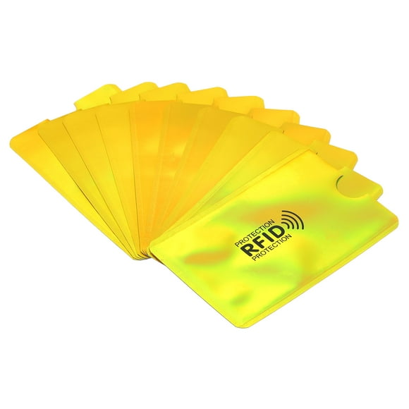 Uxcell Protector Láser Dorado Holder NFC Bloqueo RFID Fundas para Tarjetas de Crédito 20 paquetes