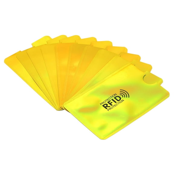 Uxcell RFID Blocking Credit Card Sleeves Contactless Protector Holders for NFC Purse Laser Gold