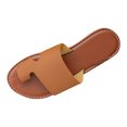 thumbnail image 1 of HBFAGFB Women's Slippers Fashion Spring Summer Flat Bottom Breathable Simple Beach Shoes Brown Size 39, 1 of 8