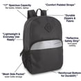 thumbnail image 4 of Trailmaker (24 Pack) 17" Backpack – Reflective School Backpack with Padded Straps, Water Bottle Pockets for Kids & Adults, School Travel Camp (Black), 4 of 15