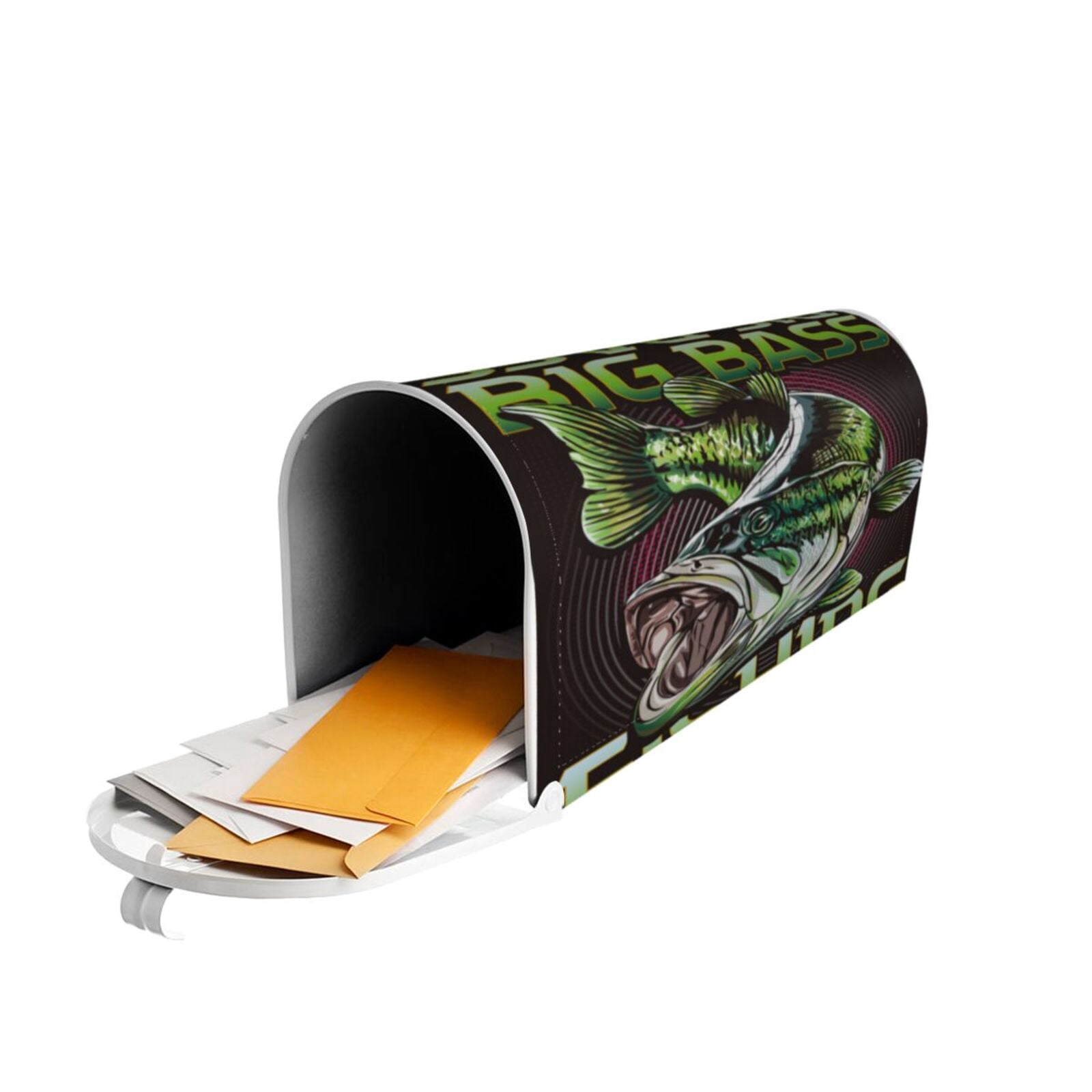 Xecao Big Bass Fish for Mailbox Cover with Magnetic Strips, Waterproof and Sunscreen, Adds a Decorative Touch to Your Garden Yard-25.5x21 in