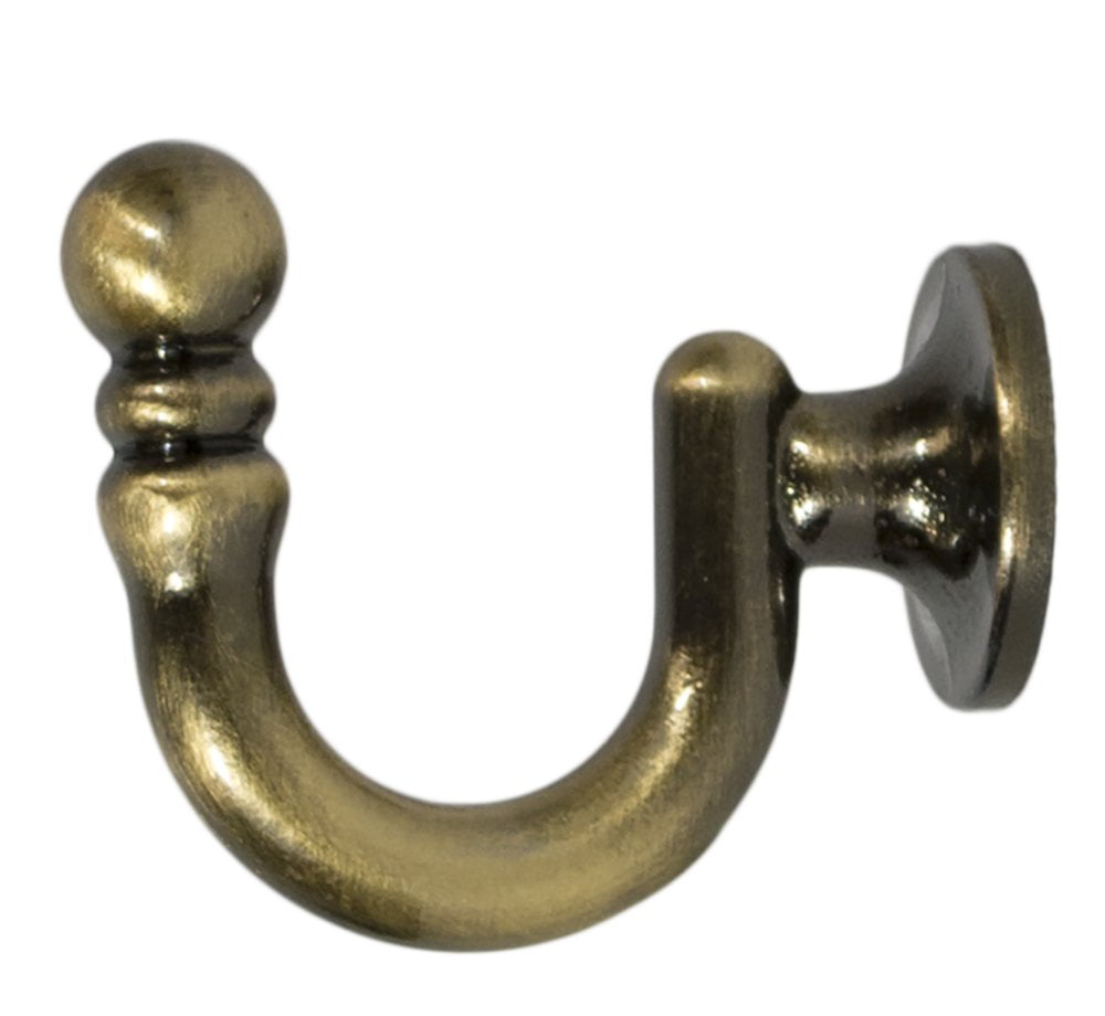 Urbanest Metal Key Hook, 1.5" Long by 1.25" Tall, Antique Brass