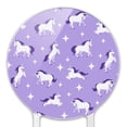 thumbnail image 3 of Acrylic Frolicking Unicorns White Purple Pattern Cake Topper Party Decoration for Wedding Anniversary Birthday Graduation, 3 of 6