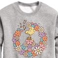 thumbnail image 3 of Peanuts - Floral Peace Sign - Woodstock - Toddler & Youth Crewneck Fleece Sweatshirt, 3 of 6