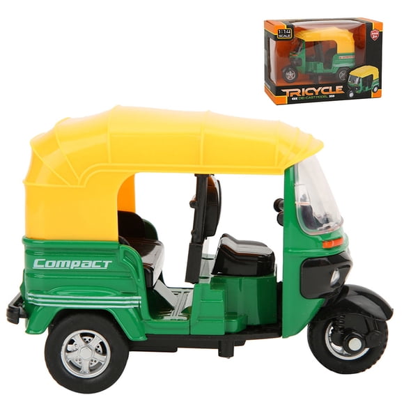 1:14 Alloy Kid Three Wheels Motorcycle Pull Back Car Model Toy, Alloy Construction, Light & Sound, Pull Back Action, Child, Bright Color, Easy to Play,