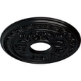 thumbnail image 3 of Ekena Millwork 15 3/8"OD x 4 1/4"ID x 1 1/2"P Baltimore Ceiling Medallion (Fits Canopies up to 5 1/2"), Hand-Painted Jet Black, 3 of 6