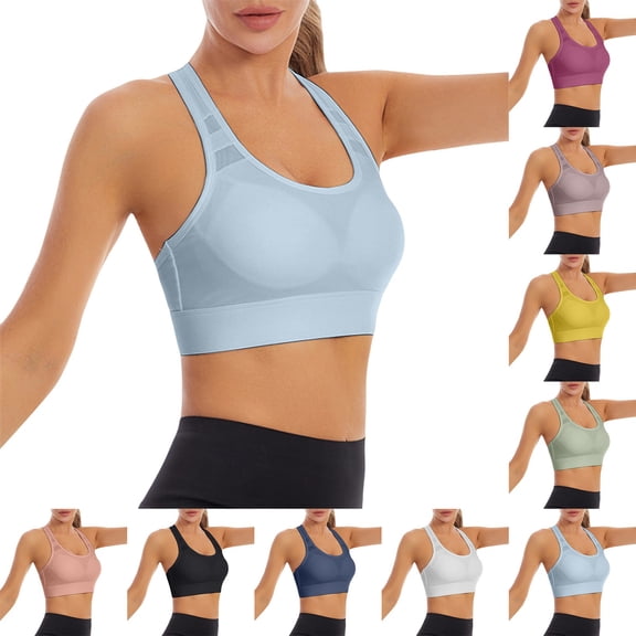 Endives Women's Racerback Sports Bra Comfort Wide Strap Full Coverage High Support Athletic Tank Tops for Yoga Workout Fitness Brassieres Bra Gym Yoga Bras