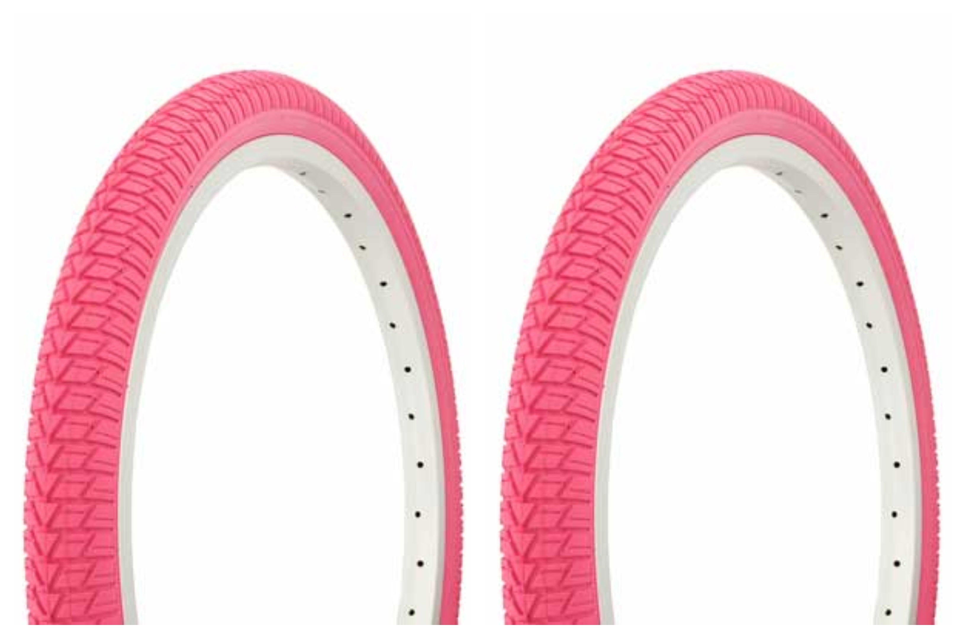 Tire set. 2 Tires. Two Tires Duro 20" x 1.75" Pink/Pink Side Wall.bike