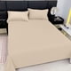 thumbnail image 5 of Láminas De Fibra Juego de sábanas de poliéster de 3 piezas con 2 fundas de almohada, 150x230 cm, color liso, lavables, para colchón estándar (caqui). Rkxzt, 5 of 9