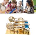 thumbnail image 4 of Hot Air Stirling Engine, High Stability Golden Color Strong Metal Stirling Engine Model  for Education, 4 of 8