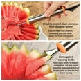 thumbnail image 5 of Qnjujn Double Ended Fruit Tool Stainless Steel Corrugated Carving Knife & Scoop Watermelon Decor Kitchen Serving Platter Utensil, 5 of 8