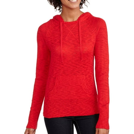 Juniors' Long Sleeve Crew Neck Pullover with Pouch Pocket - Walmart.com