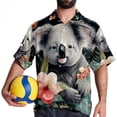 thumbnail image 4 of Koala Men's Short Sleeve Beach Shirts, Casual Button Down Poplin Printed Summer Tops - Unisex, 4 of 6