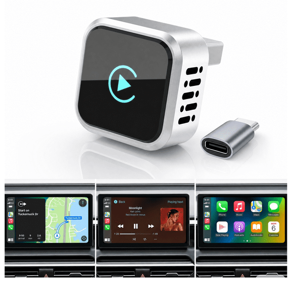 Salange 2-in-1 Wireless CarPlay & Android Auto Adapter – Plug & Play, Convert Wired to Wireless Fast Connection, Fits 1000 Cars with Sleek Mini Design