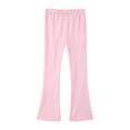 thumbnail image 2 of YMNXA Kids Girls Casual Pants Elastic Waist Solid Color Comfortable Stylish Flared Trousers For Daily Wear,Light Pink,12-13 Years, 2 of 4