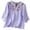 Purple, variant on Wovix Cotton Linen Shirts for Women Summer V Neck Boho Retro Embroidered Tops Elbow Sleeve Plus Size Loose Tunics Blue L