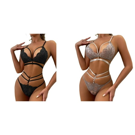 2-Pack Women Lace Lingerie New Fashion Underwear Suits Lingerie Underwear Sleepwear Pajamas Corset Lingerie Women s Lingerie Set plus Size plus Size Lingerie for Women 3x Sexiest