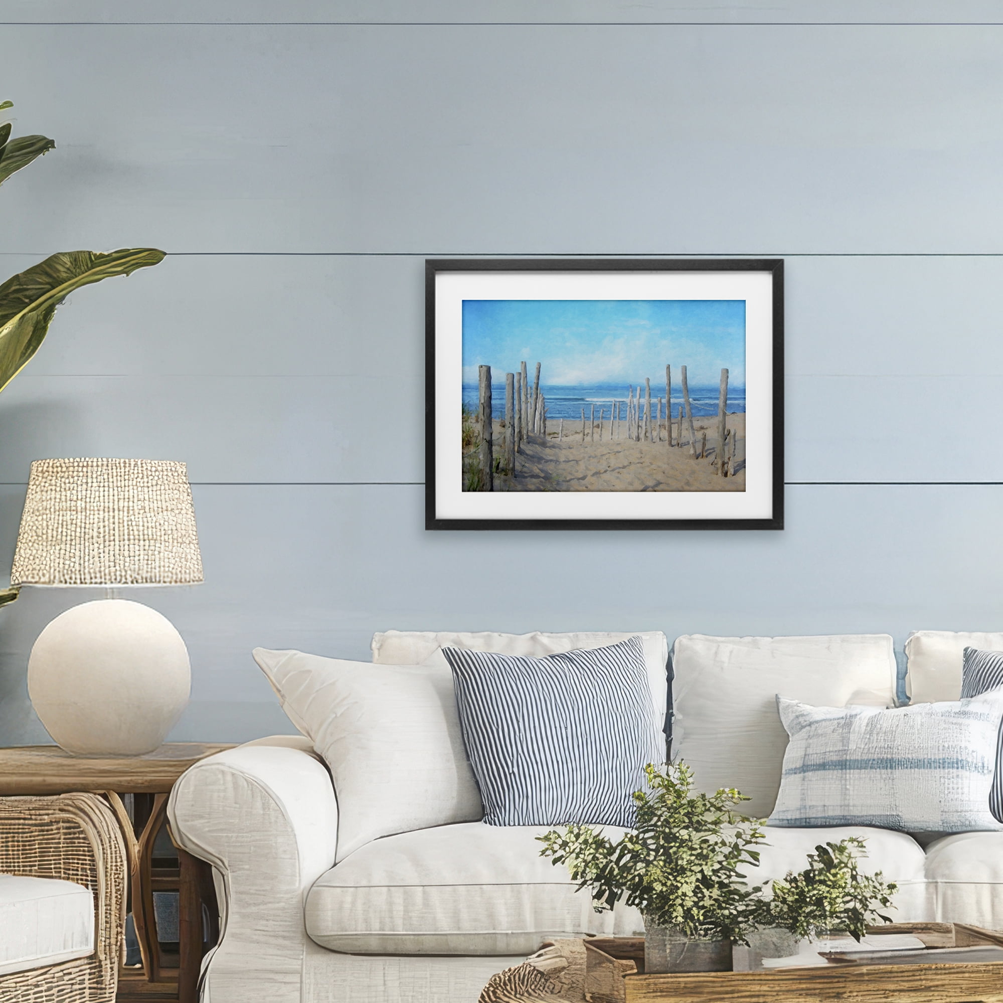 Stupell Industries National Seashore Vista Black Framed Print Under Glass, design by Grotto Studios