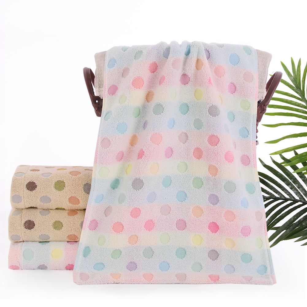 Pidada 100% Cotton Polka Dot Pattern Hand Towels for Bathroom Set of 2 (Beige)