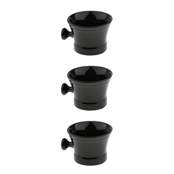 Soidarity Black Ceramics Men's Shaving Mug Bowl Mug Shave Beard Barber Cup Soap Brush Type1 NO1