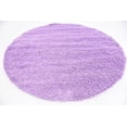 thumbnail image 2 of Unique Loom Solo Solid Shag Collection Area Modern Plush Rug Lush & Soft, 8' 0 x 8' 0 Round, Lilac, 2 of 2