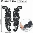 thumbnail image 2 of 2 Pairs Flowers Patches Garment Applique Embroidery Roses Boho Sew on Trim Patch DIY Wedding Dress Sewing Lace Neckline Collar Clothing Accessories Craft for Clothes Bags Jeans Black DIY, 2 of 8