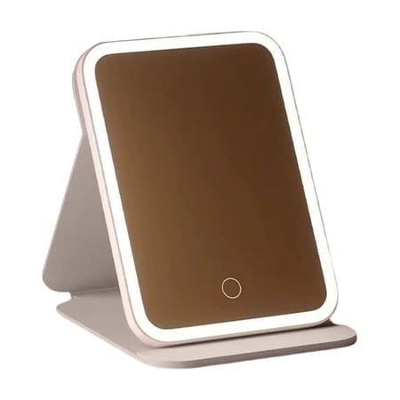 Fareti Rechargeable Travel Makeup Mirror  Portable Lighted Beauty Mirror 3 Color Lighting Dimmable Touch Screen Tabletop LED Folding Cosmetic Vanity Mirror