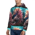 thumbnail image 3 of Wukai Ocean Seahorse Print Men Hoodies Fleece Sweatshirts Long Sleeve Sweaters Pullover Fall Outfits Winter Clothes-Small, 3 of 7