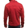 thumbnail image 6 of Men's Autumn Winter Button Solid Color Vintage Denim Jacket Tops Blouse Coat, Solid Work Vintage Men's Dress Shirts Red, 6 of 9