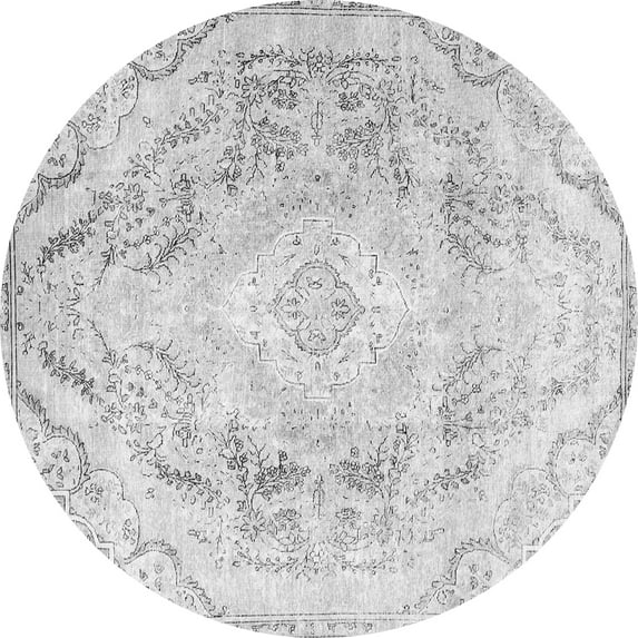 Ahgly Company Indoor Round Persian Gray Traditional Area Rugs, 4' Round