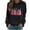 Black, variant on Dgankt Christmas Blouses for Women Round Neck Christmas Printed Tops Long Sleeved Shirts,Sizes S-2XL
