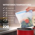 thumbnail image 4 of czcpp-Reusable Silicone Storage Bag Double Sealed Leakproof Food Storage Bag BPA Free 1700ml Silicone Food Storage Container Microwave and Dishwasher Safe(PURPLE), 4 of 4