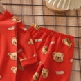thumbnail image 4 of CAUYDY Baby Girl Pjs Toddler Boys Outfits Long Sleeve Tee Shirt Elastic Waist Pants 2 Piece Set Soft Little Kid Clothes Winter 4T 5T,Watermelon Red, 4 of 6
