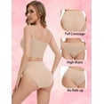 thumbnail image 4 of 4 Pack Tummy Light Control Shapewear Underwear for Women- High Waisted Underwear Butt Lifter Slimming Briefs Sport Breathable Panty for Ladies, 4 of 6