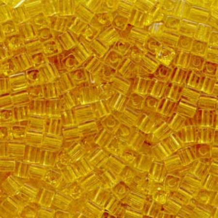 - 20 Grams Amber Tr Miyuki 4mm Square Cube Glass Seed, Loose Beads,
