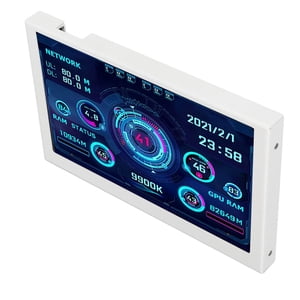 Affichage de température par ordinateur, 5in Multifonctionnel 800x480 Résolution Ordinateur Temp Monitor Luminosité réglable pour le jeu