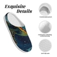 thumbnail image 5 of Daiia Surfing Turtle Print Women’s Fuzzy Slippers Memory Foam Lightweight House Shoes Cozy Loafer Flannel House Shoes-42/43, 5 of 7