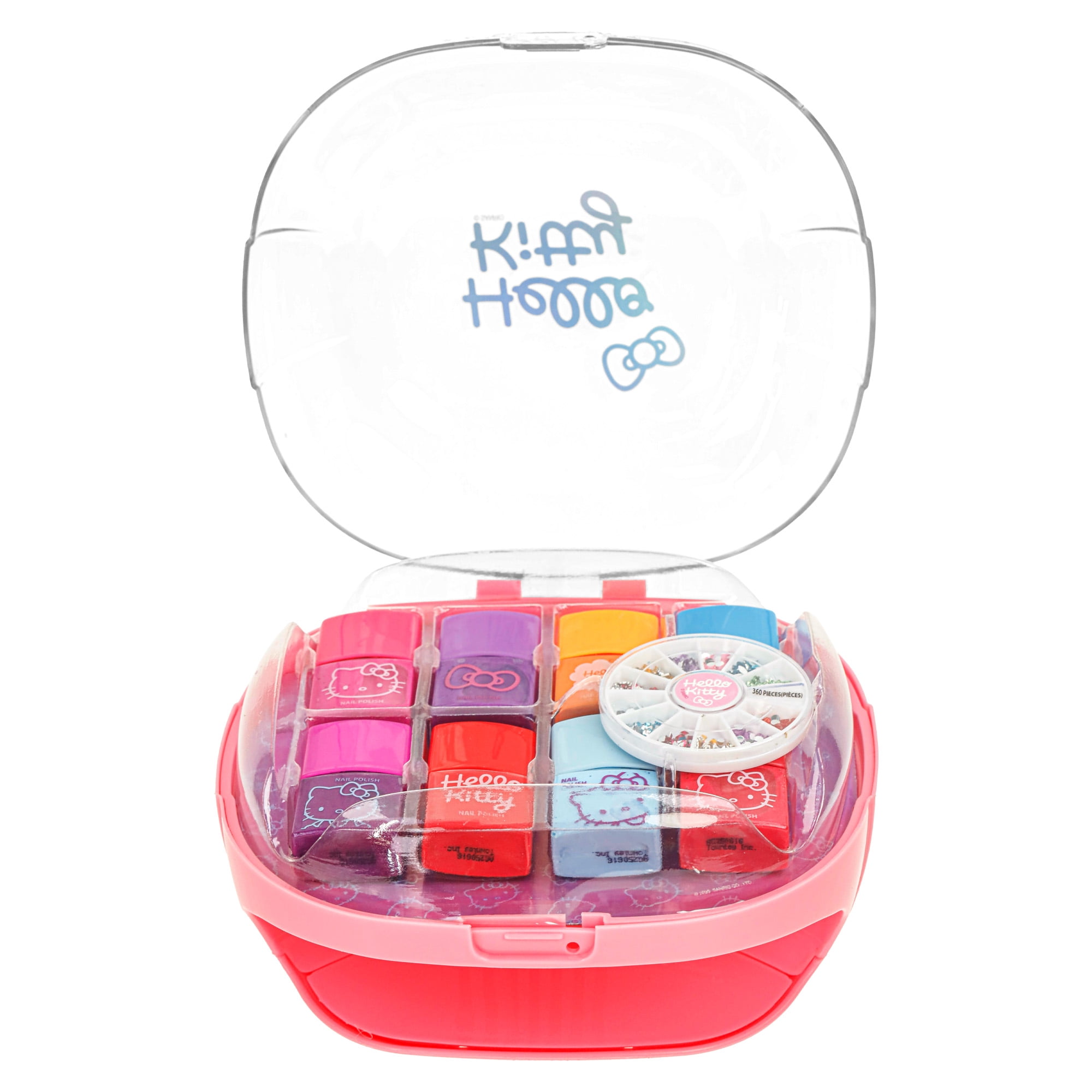hello kitty nail polish and accessories set with nail dryer, kids, girls ages 3+