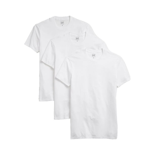 Pack de 3 Remeras Básicas GAP de Cuello Redondo para Hombre, Color Blanco, Talle L
