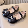 thumbnail image 2 of Dakaela 6M-11Y Toddler Girl Mary Jane Dress Shoes Comfortable Bow Ballet Flats School Uniform Wedding Party Princess Leather Shoes Black, 2 of 8