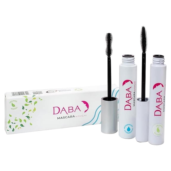 Dabalash Waterproof & Gentle Vegan Mascara, Length & Volume, Very Black, 0.45 oz & 0.3 oz