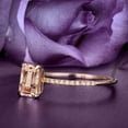 thumbnail image 2 of Dazzling Art Deco 1.25 Carat Emerald Cut Morganite And Diamond Moissanite Antique Engagement Ring, Wedding Ring in 925 Sterling Silver With Rose Gold Plating, Promise Ring, Anniversary Ring, 2 of 3